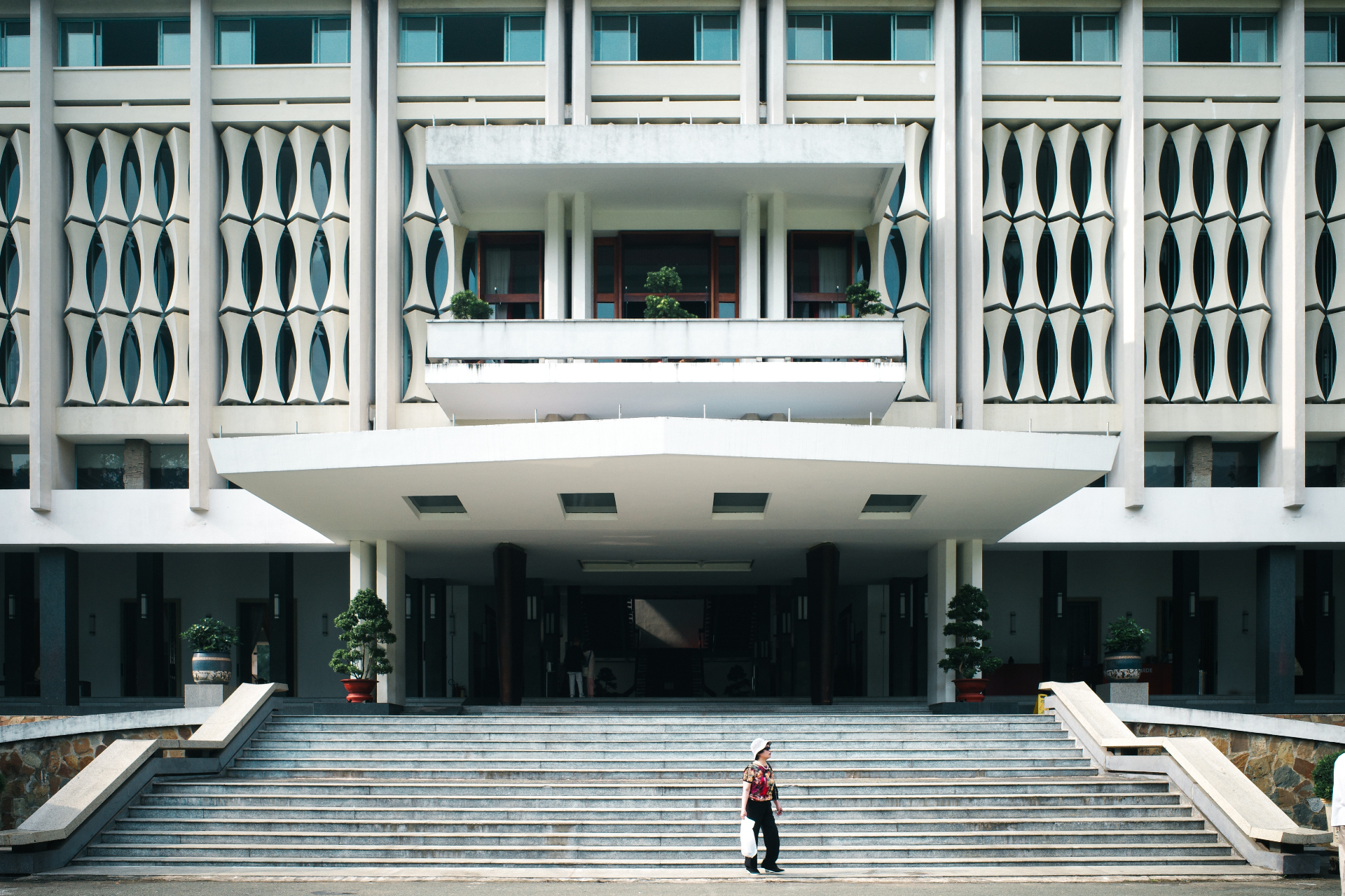 Modern glass facade of a building in Ho Chi Minh City